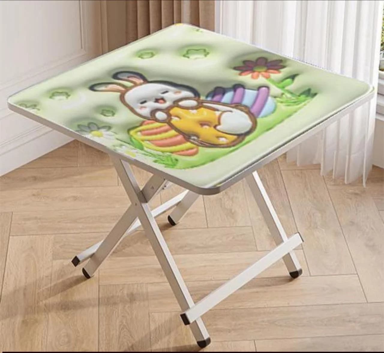 Table pliante enfant plateau 3D - vue d'ensemble designs disponibles