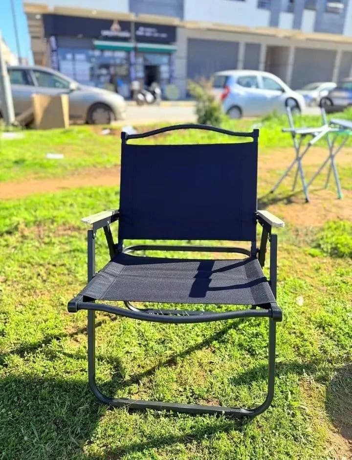 Chaise pliante camping Kermit detail accoudoirs bois