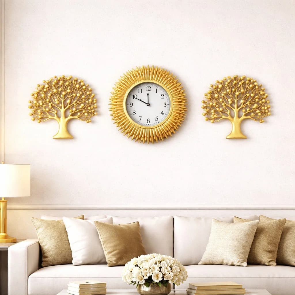 Set decoration murale dore vue composition murale