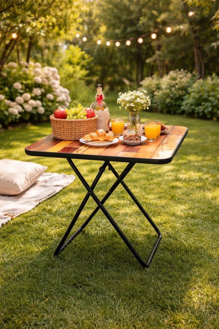 Table basse résine pliable vue principale ouverte