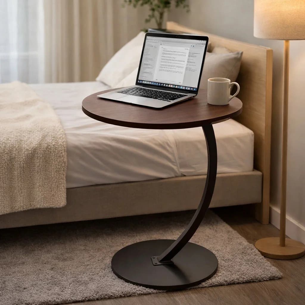 Table appoint résine courbe vue principale