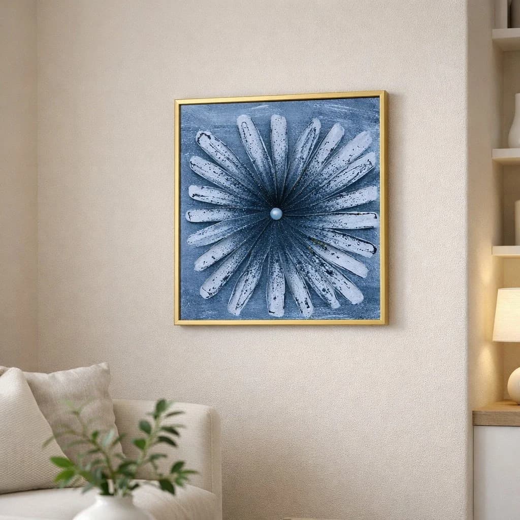 Tableau art abstrait sur mur décoration intérieure