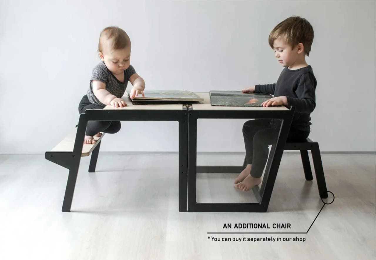 Table enfant activity art - vue principale deux enfants