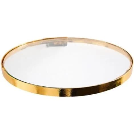 Etagere murale decorative deux cercles dores entrelaces tablettes bois naturel