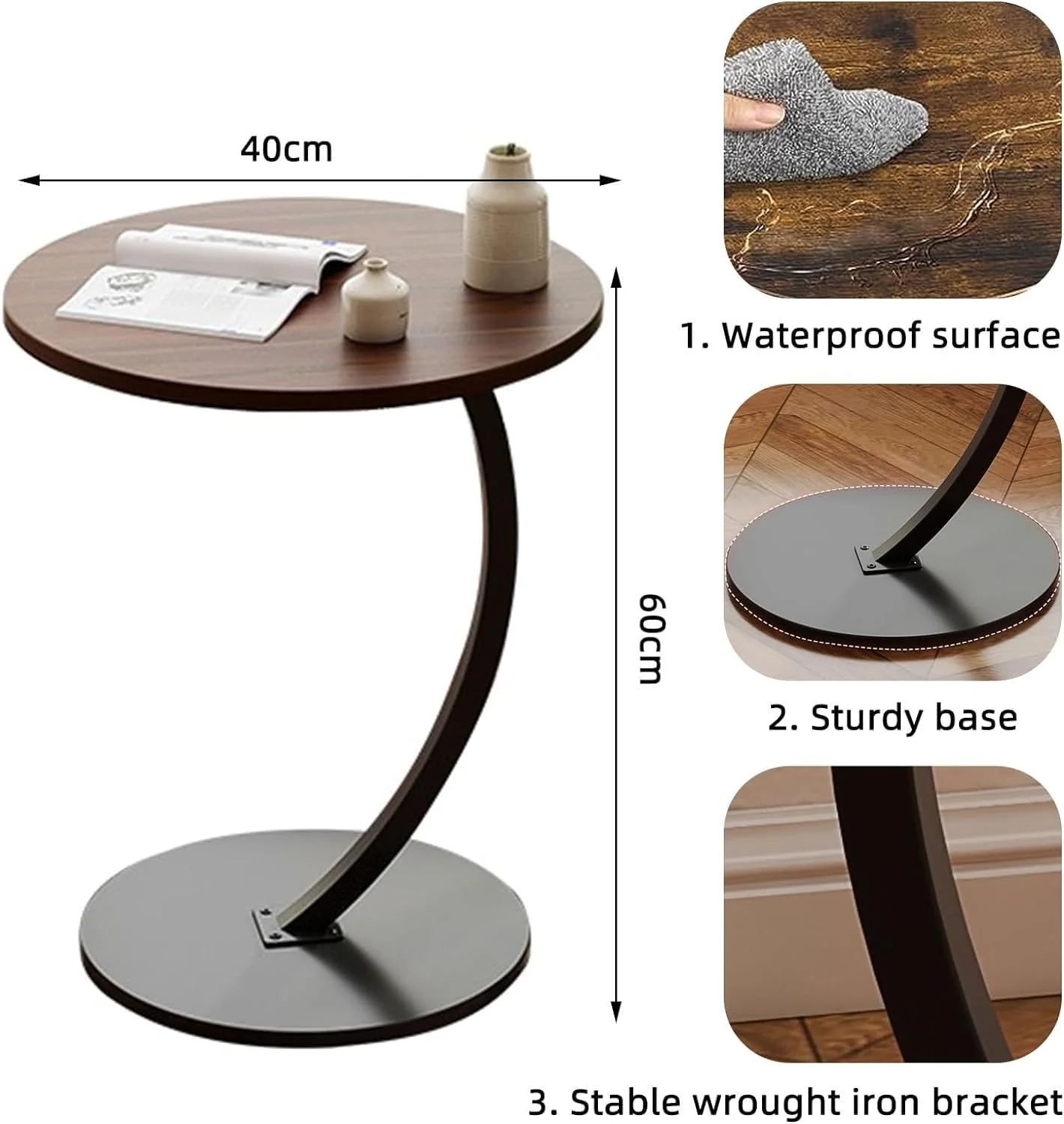Table d'appoint bois et métal — image 4