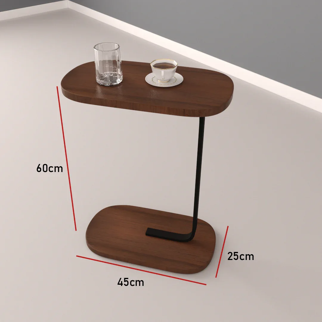 Bout de canapé minimaliste bois métal — image 3