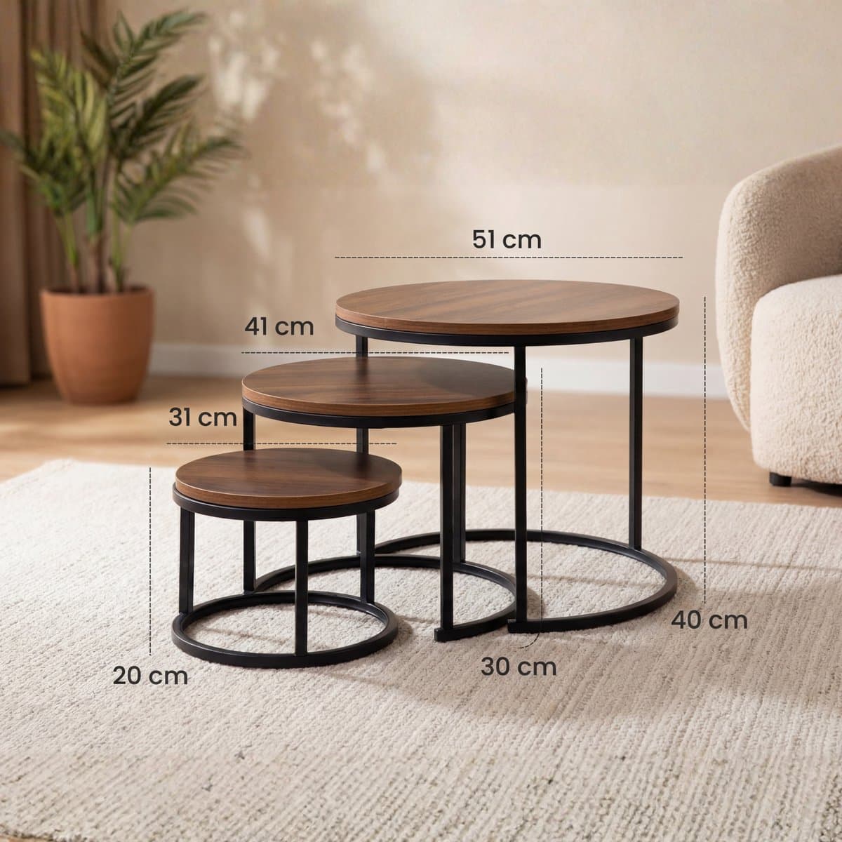Set de trois tables gigognes contemporaines — image 3